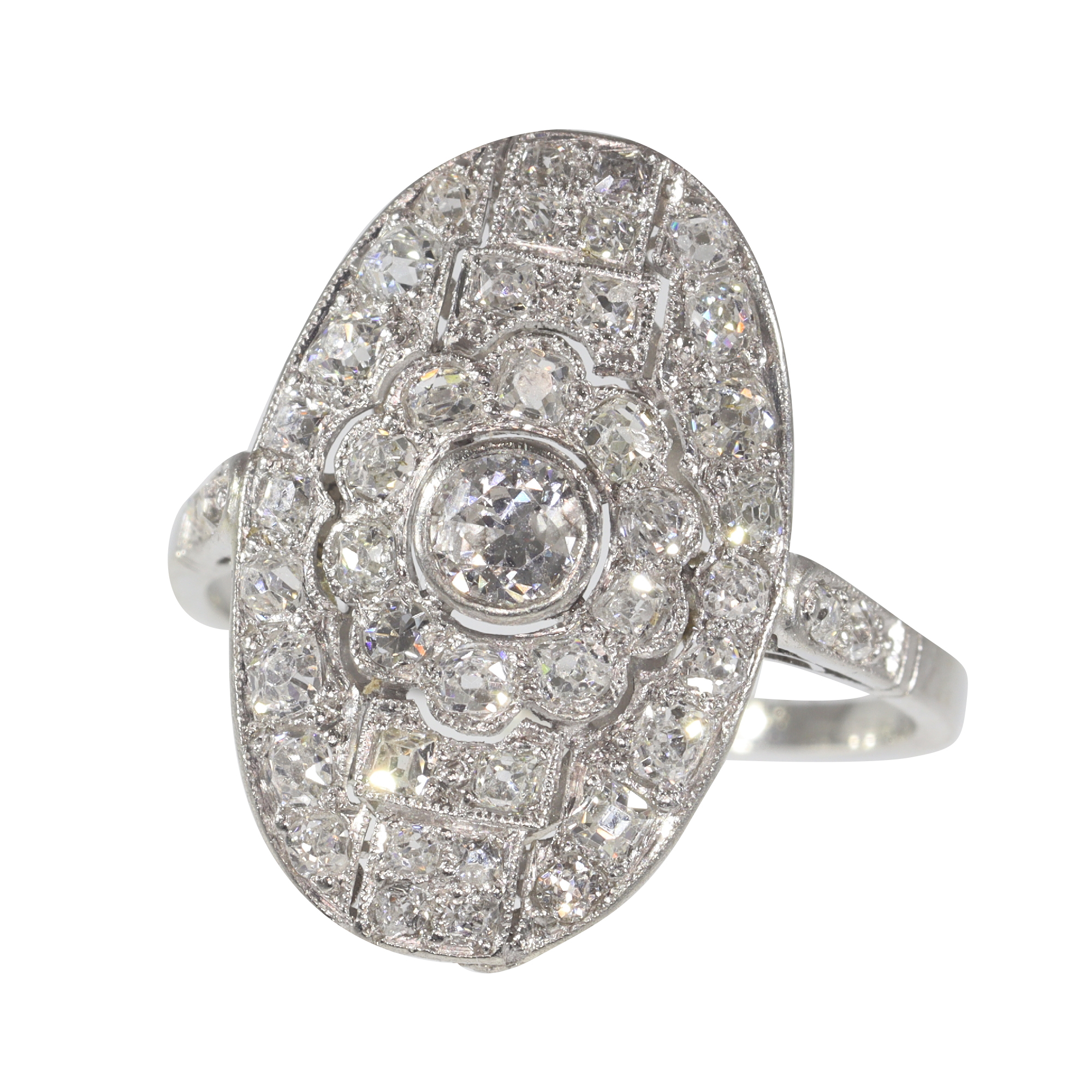Vintage platinum Art Deco diamond engagement ring